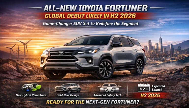 All-New Toyota Fortuner Global Debut Likely In H2 2026 Game-Changer SUV Set to Redefine the Segment