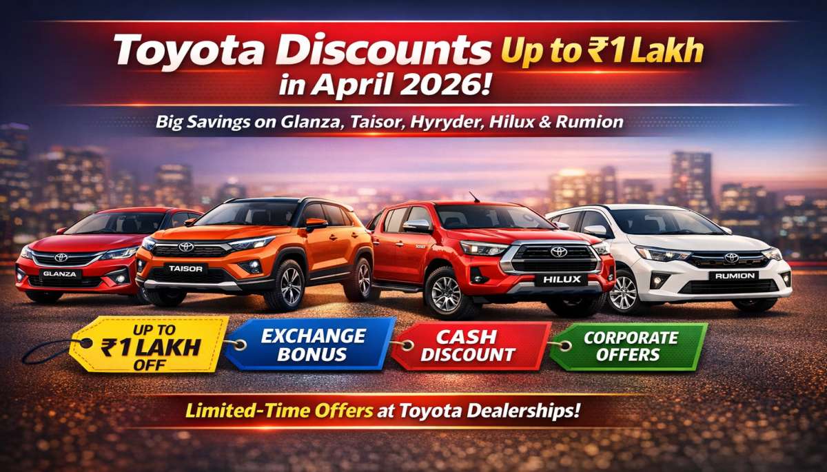 Toyota Offers Discounts Up to Rs 1 Lakh